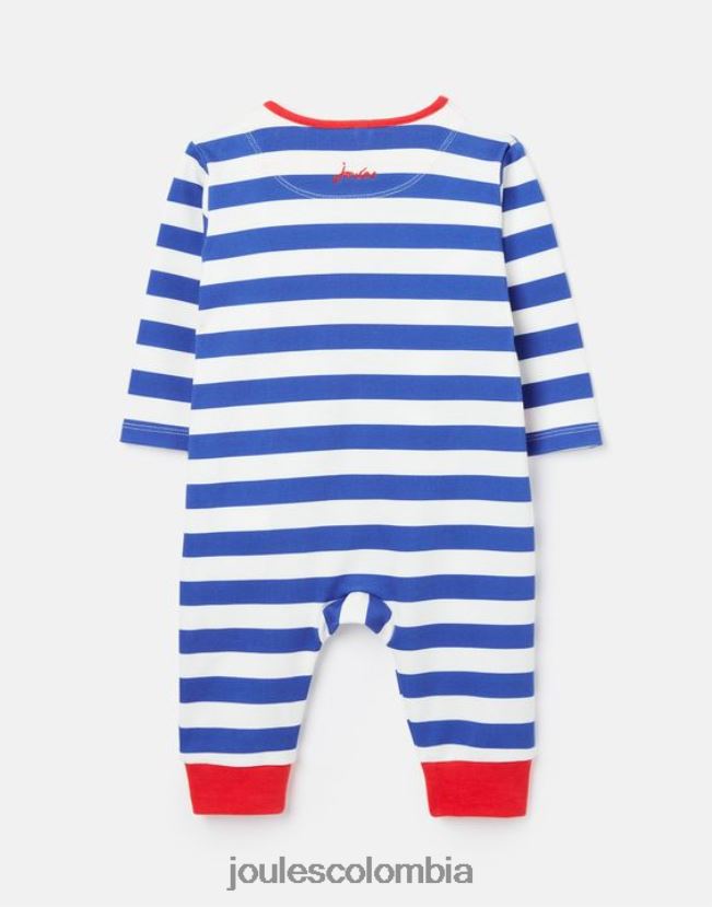 Joules accesorios bebés Mono con diseño artístico de algodón de cultivo orgánico Winfield de 0 a 9 meses H0604R426 cocodrilo de rayas azules