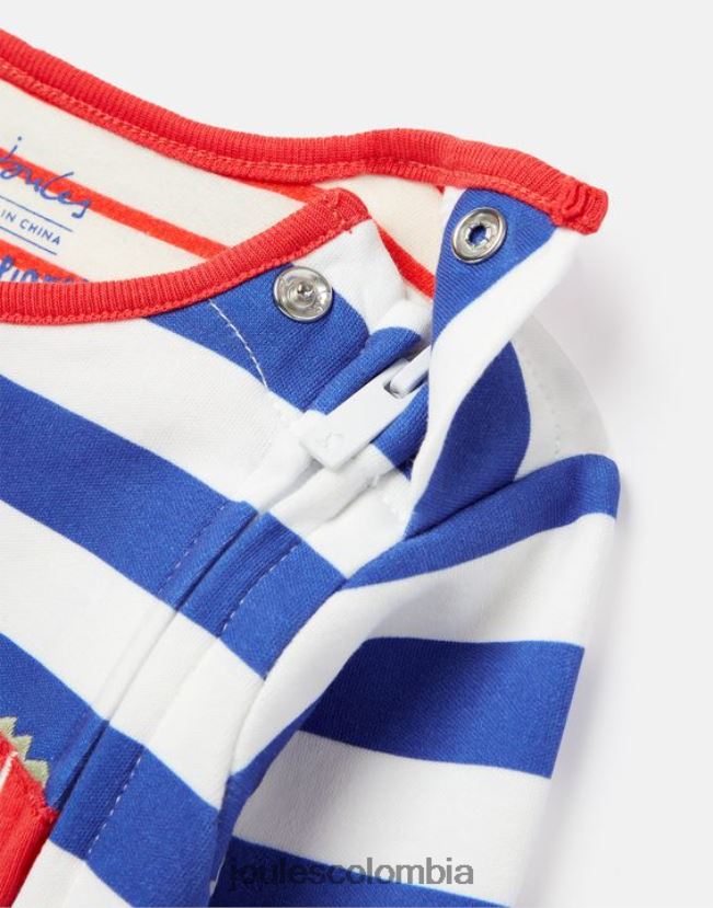 Joules accesorios bebés Mono con diseño artístico de algodón de cultivo orgánico Winfield de 0 a 9 meses H0604R426 cocodrilo de rayas azules