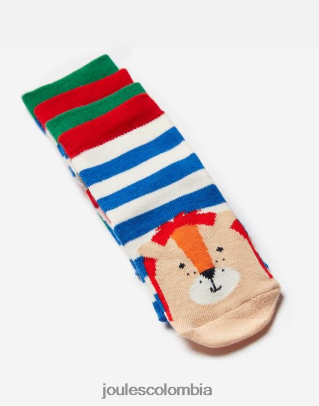 Joules accesorios bebés paquete de 2 calcetines para pies limpios H0604R402 león cocodrilo