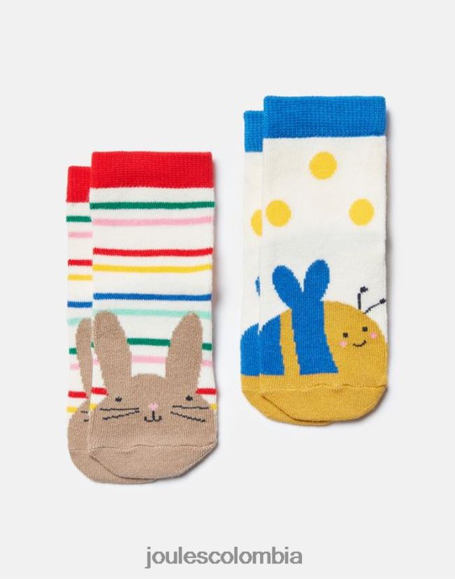 Joules accesorios bebés pies limpios paquete de 2 calcetines H0604R398 abeja conejita