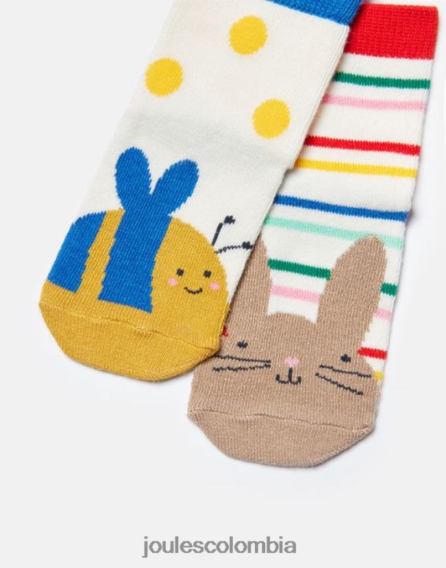 Joules accesorios bebés pies limpios paquete de 2 calcetines H0604R398 abeja conejita