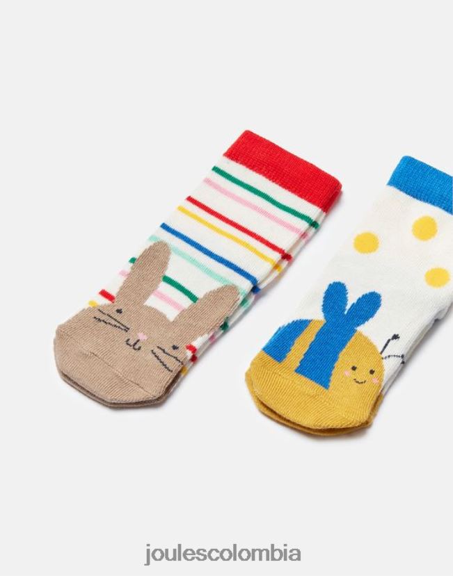 Joules accesorios bebés pies limpios paquete de 2 calcetines H0604R398 abeja conejita