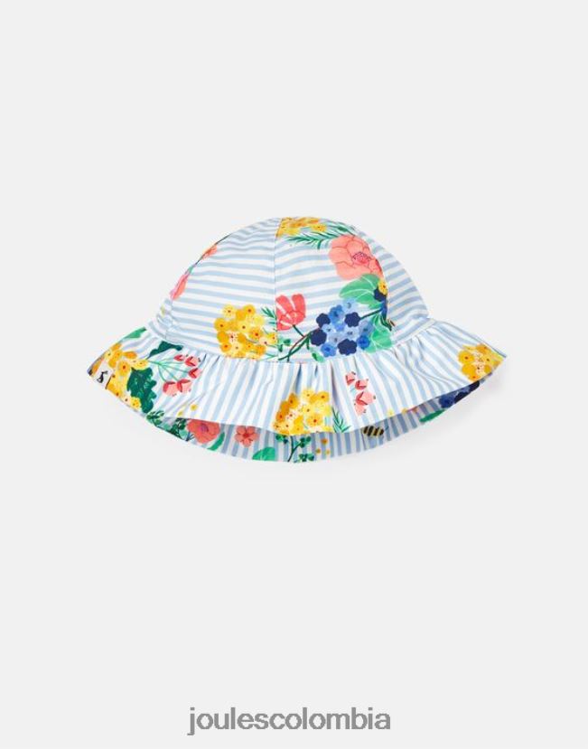 Joules accesorios bebés sombrero para el sol estampado brit H0604R409 floral de rayas azules