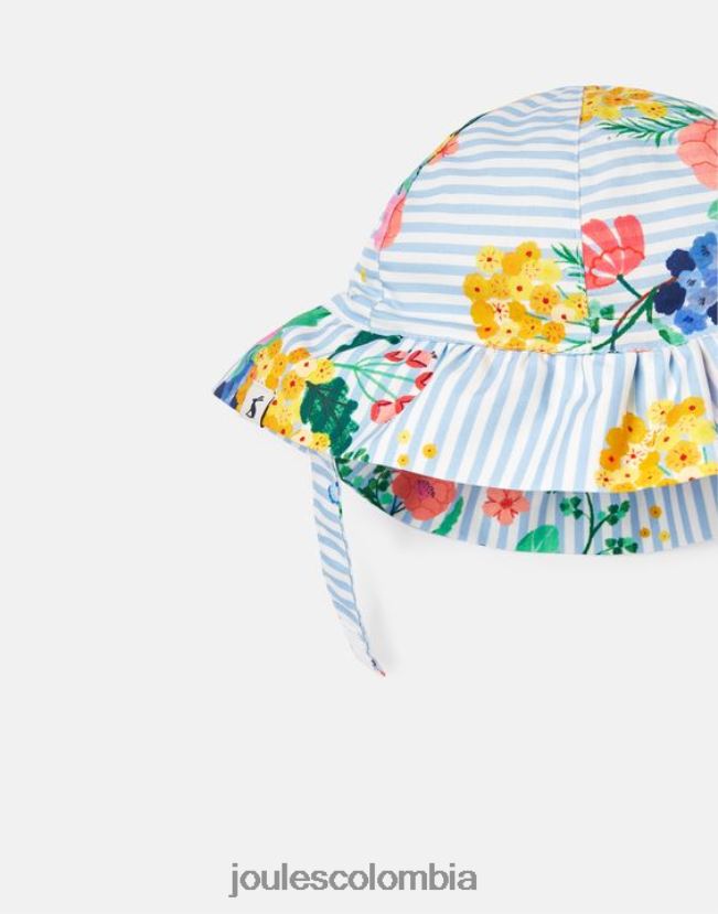 Joules accesorios bebés sombrero para el sol estampado brit H0604R409 floral de rayas azules