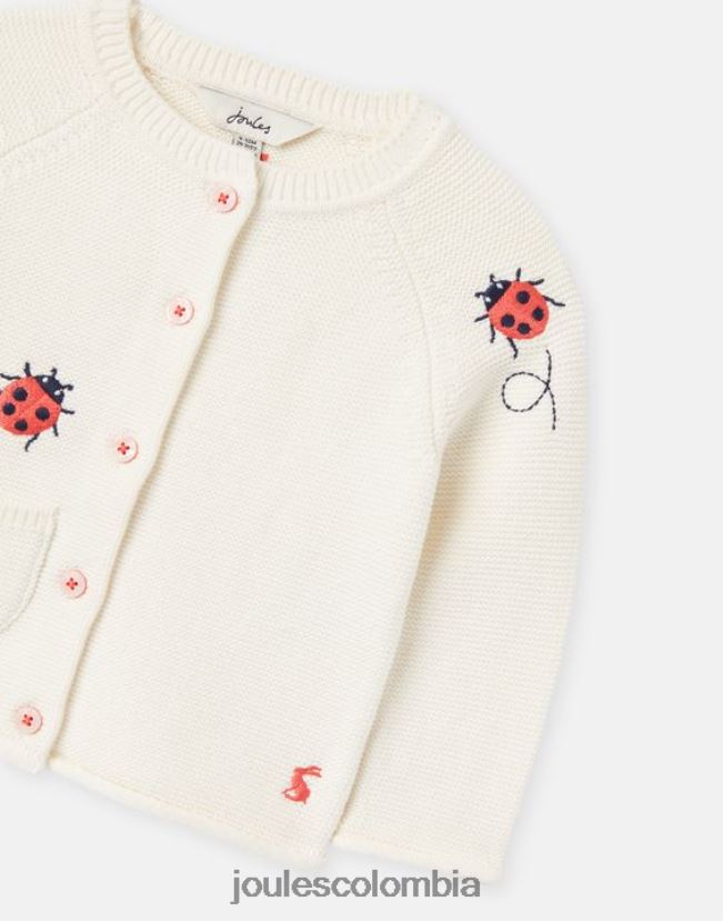 Joules vestir bebés cárdigan bordado betsie 0-3 años H0604R395 mariquita crema