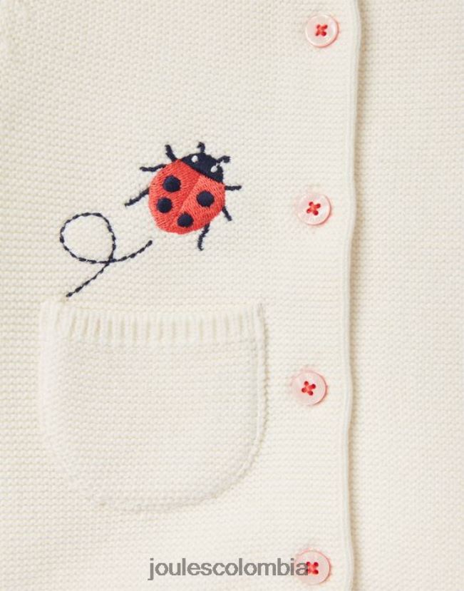 Joules vestir bebés cárdigan bordado betsie 0-3 años H0604R395 mariquita crema