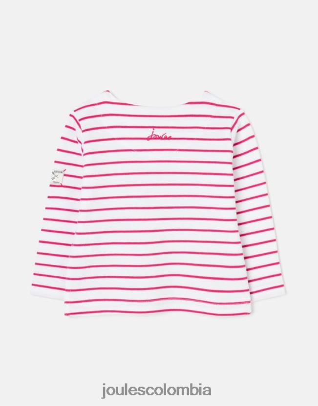 Joules vestir bebés camiseta manga larga raya puerto 0 - 3 años H0604R405 raya rosa