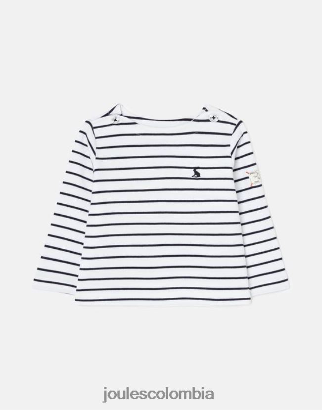 Joules vestir bebés camiseta manga larga raya puerto 0 - 3 años H0604R415 raya azul marino