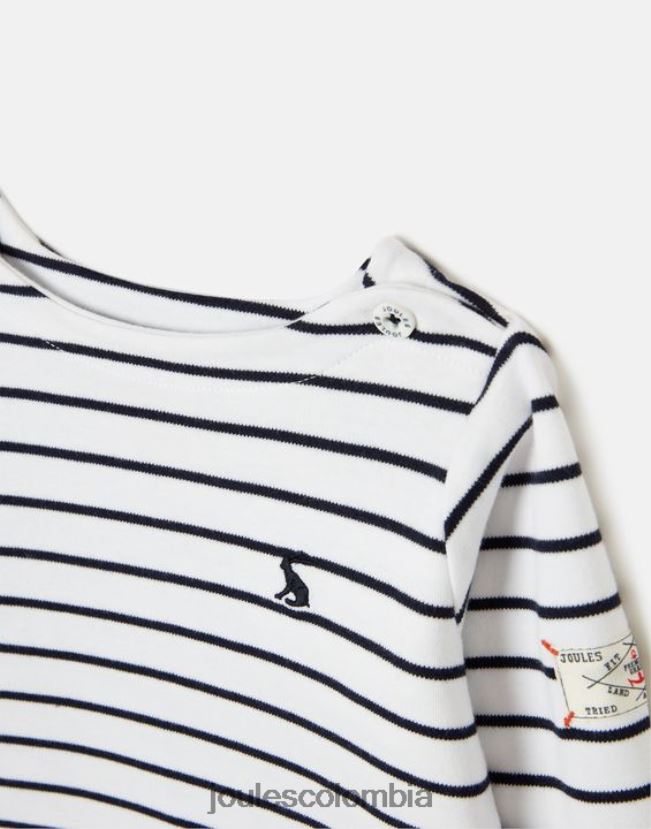Joules vestir bebés camiseta manga larga raya puerto 0 - 3 años H0604R415 raya azul marino