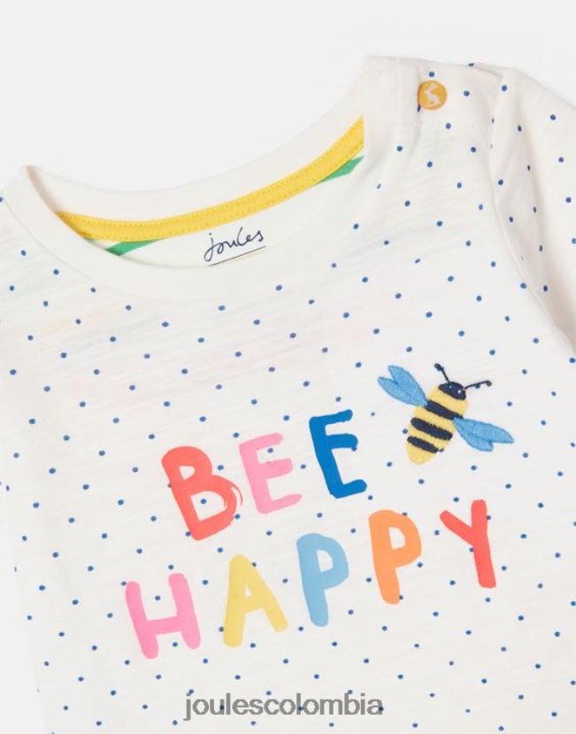 Joules vestir bebés camiseta tate art 0-3 años H0604R422 abeja mancha blanca