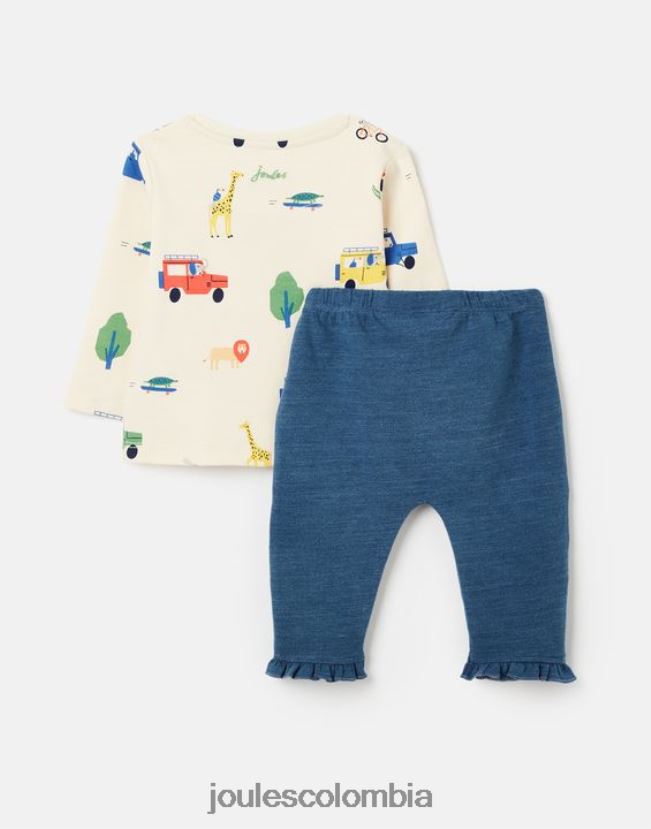 Joules vestir bebés conjunto percy camiseta y pantalón 0-3 años H0604R427 safari crema