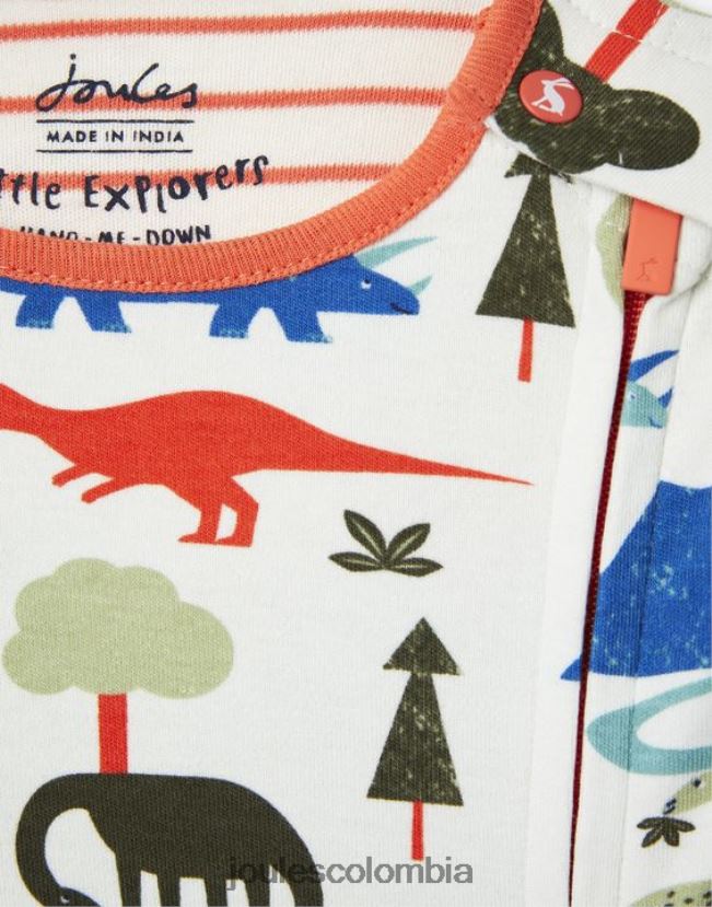 Joules vestir bebés mono zippy de algodón cultivado orgánicamente 0-9 meses H0604R429 dinosaurio