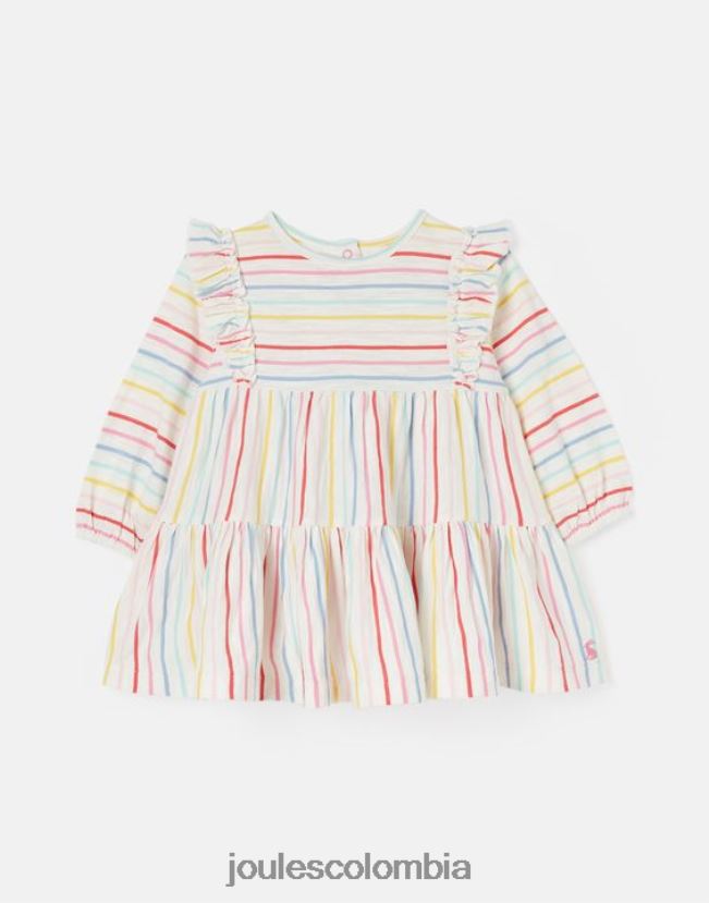 Joules vestir chicas vestido iola de manga larga a capas 0-3 años H0604R421 raya múltiple