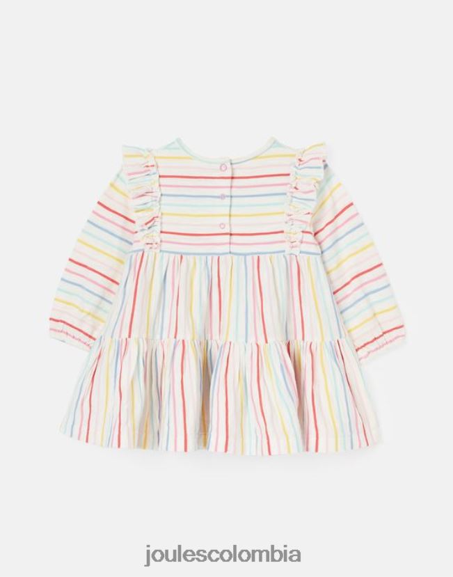 Joules vestir chicas vestido iola de manga larga a capas 0-3 años H0604R421 raya múltiple