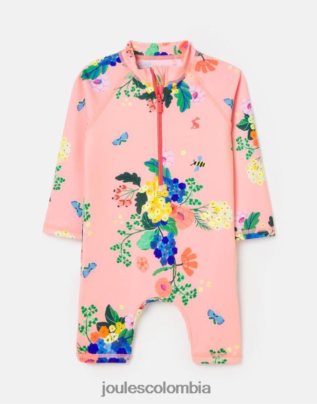 Joules vestir bebés traje anti-sol 0-3 años H0604R417 florales coralinos