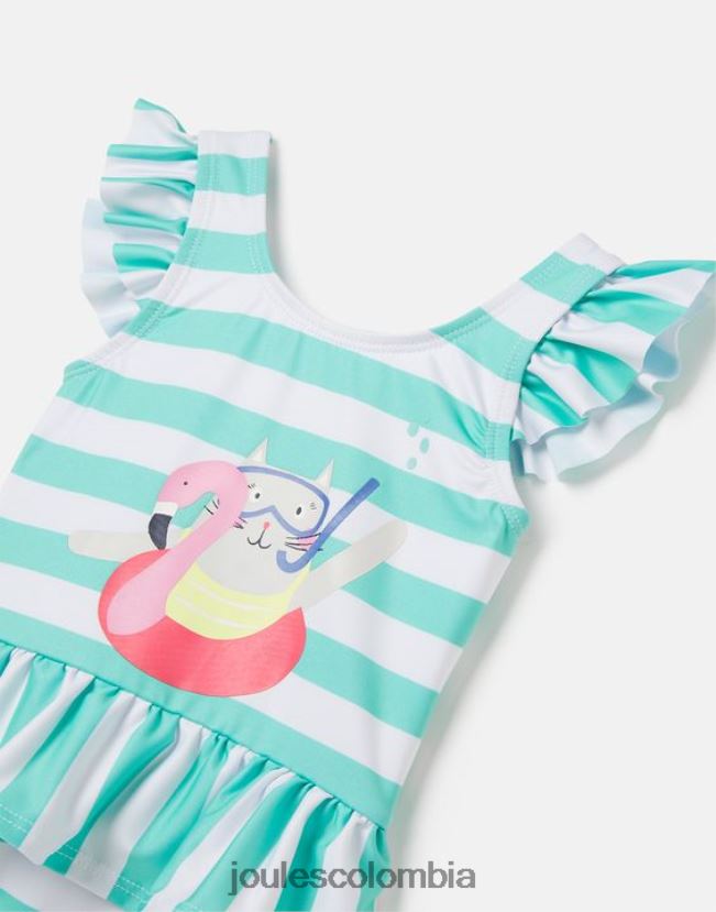 Joules vestir bebés traje de baño frillwell 0-3 años H0604R420 gato raya aguamarina