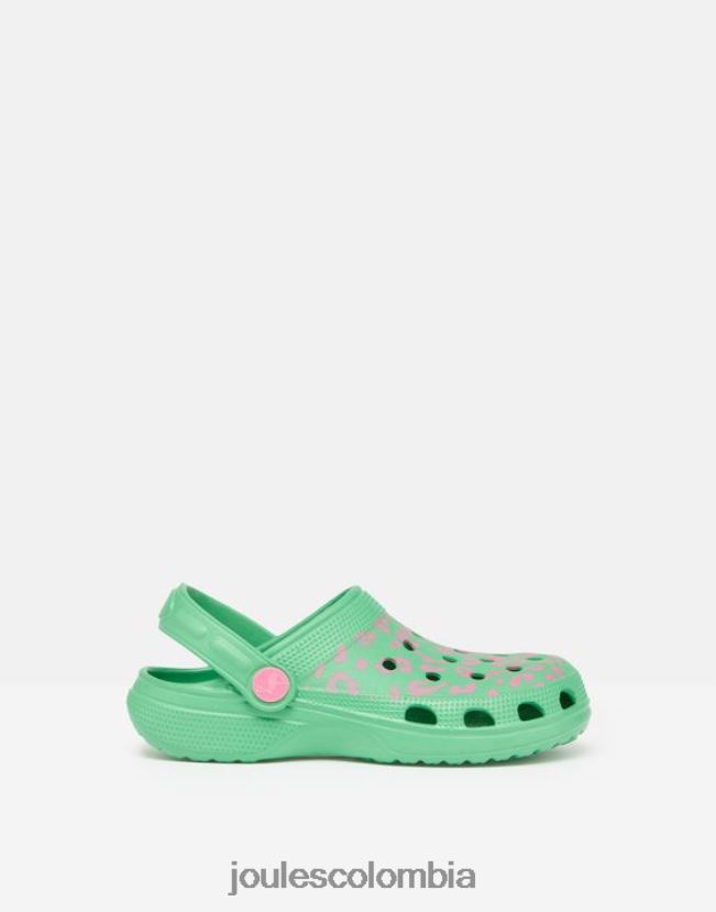 Joules calzado chicas zuecos sin cordones poole H0604R325 leopardo rosa verde