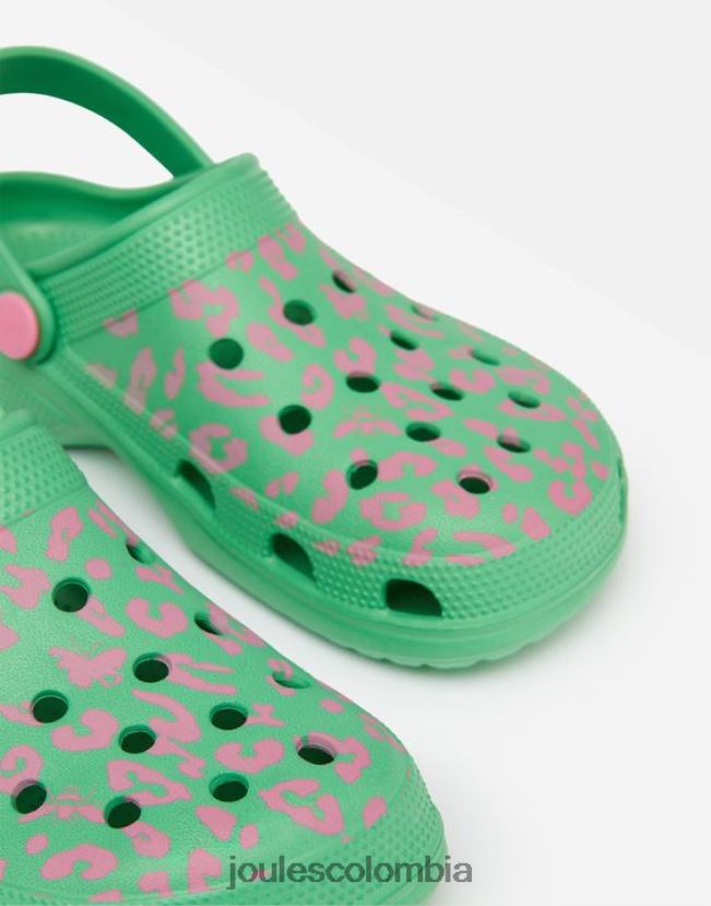 Joules calzado chicas zuecos sin cordones poole H0604R325 leopardo rosa verde