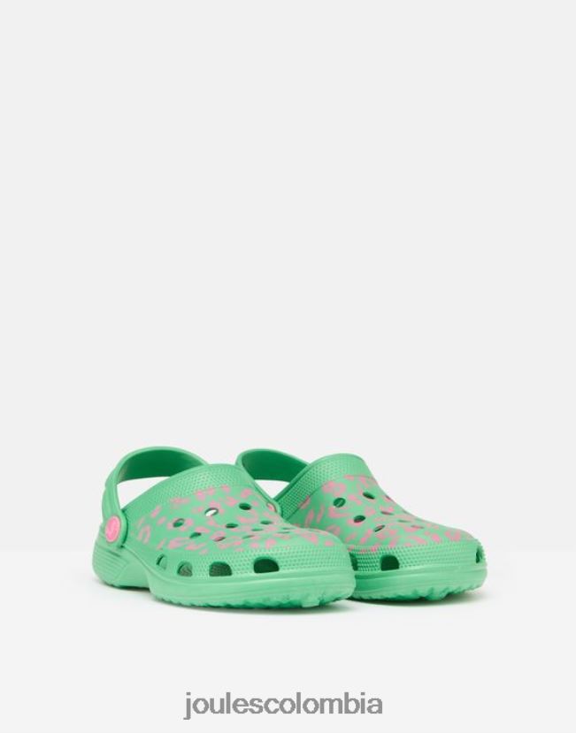 Joules calzado chicas zuecos sin cordones poole H0604R325 leopardo rosa verde
