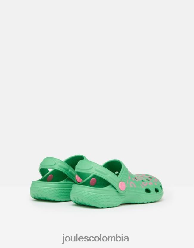 Joules calzado chicas zuecos sin cordones poole H0604R325 leopardo rosa verde