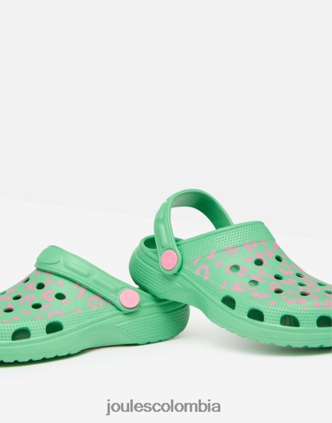 Joules calzado chicas zuecos sin cordones poole H0604R325 leopardo rosa verde