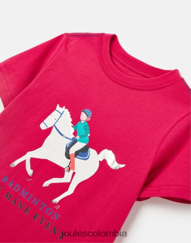 Joules vestir chicas Camiseta de manga corta de bádminton unisex para niños de 2 a 12 años. H0604R284 frambuesa profunda
