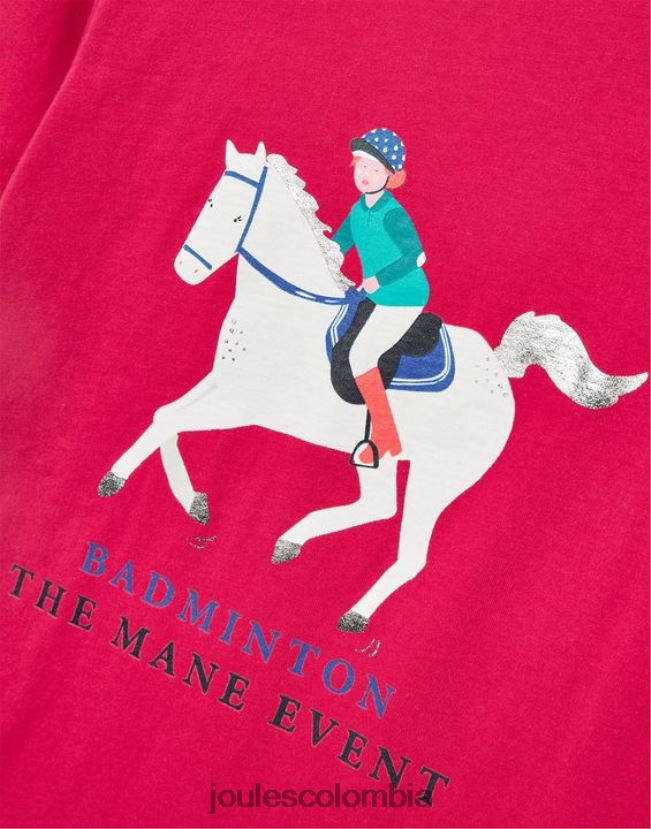 Joules vestir chicas Camiseta de manga corta de bádminton unisex para niños de 2 a 12 años. H0604R284 frambuesa profunda