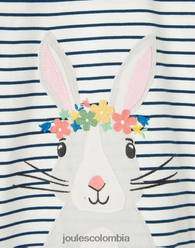 Joules vestir chicas camiseta ava manga larga 2-12 años H0604R281 raya azul marino crema
