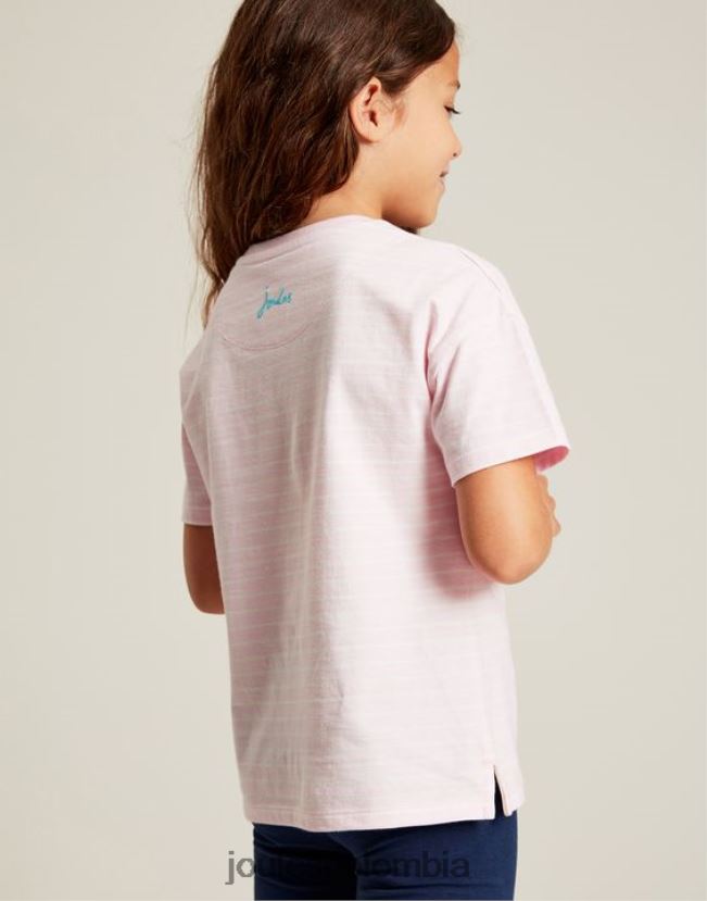 Joules vestir chicas camiseta bethany apliques 2-12 años H0604R295 rosa afrutado