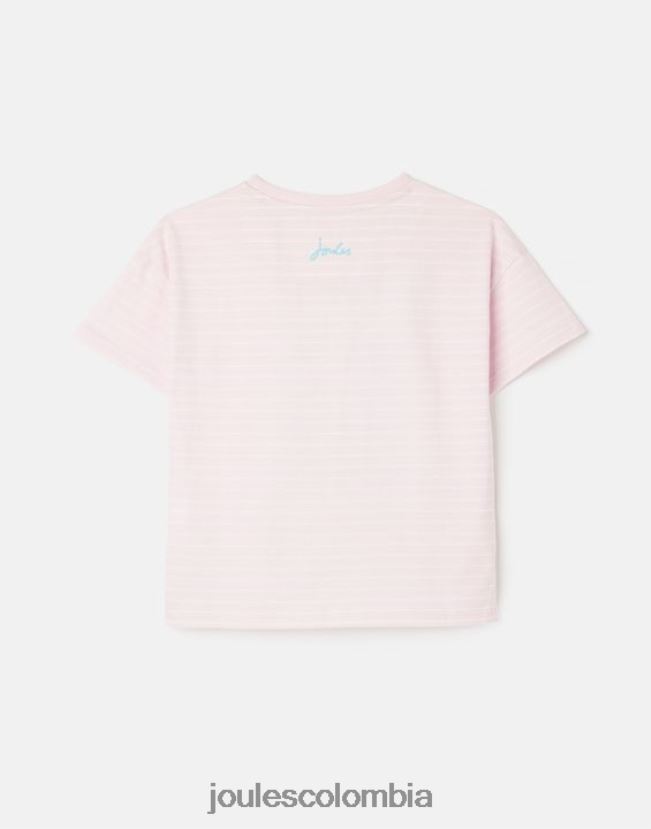 Joules vestir chicas camiseta bethany apliques 2-12 años H0604R295 rosa afrutado
