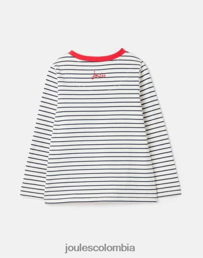 Joules vestir chicas camiseta burghley manga larga 2-12 años H0604R287 raya de caballo azul marino