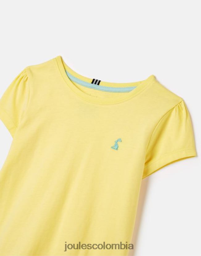Joules vestir chicas camiseta cassie manga corta 2-12 años H0604R275 de color amarillo pálido