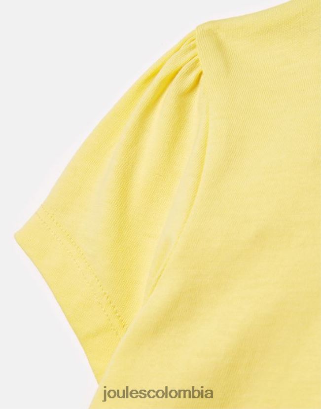 Joules vestir chicas camiseta cassie manga corta 2-12 años H0604R275 de color amarillo pálido