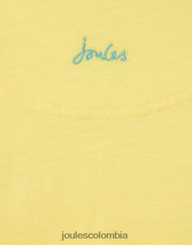 Joules vestir chicas camiseta cassie manga corta 2-12 años H0604R275 de color amarillo pálido
