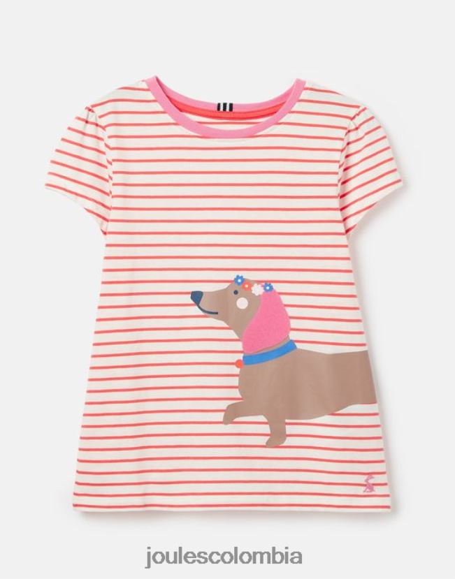 Joules vestir chicas camiseta serigrafiada pixie 2-12 años H0604R259 perro raya