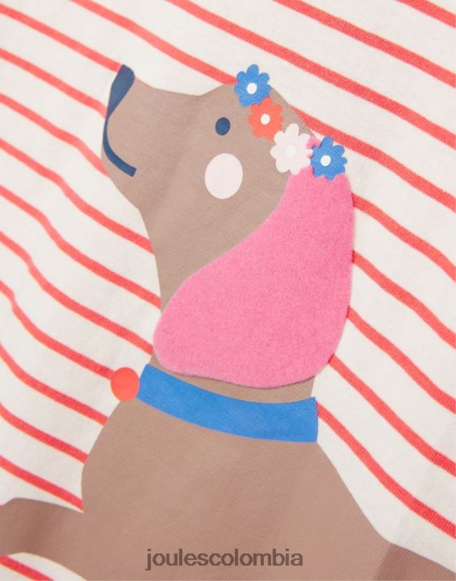 Joules vestir chicas camiseta serigrafiada pixie 2-12 años H0604R259 perro raya