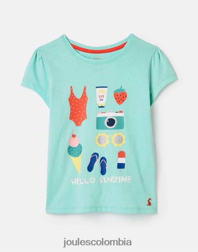 Joules vestir chicas camiseta serigrafiada pixie 2-12 años H0604R261 vacaciones azules