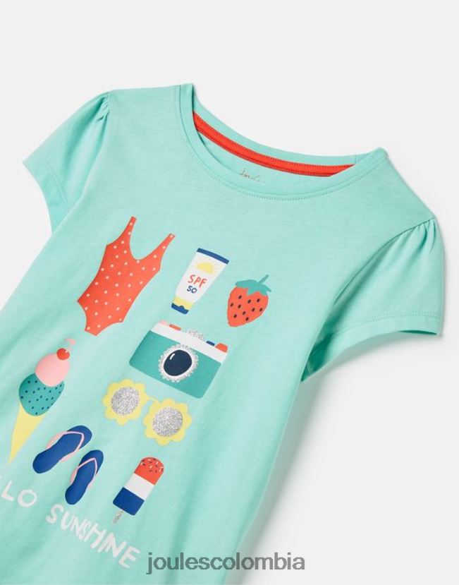 Joules vestir chicas camiseta serigrafiada pixie 2-12 años H0604R261 vacaciones azules