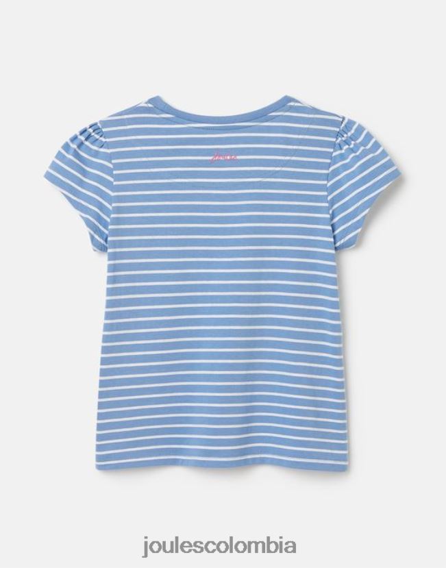 Joules vestir chicas camiseta serigrafiada pixie 2-12 años H0604R289 flamenco raya azul