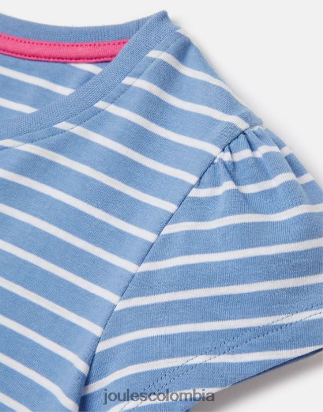 Joules vestir chicas camiseta serigrafiada pixie 2-12 años H0604R289 flamenco raya azul
