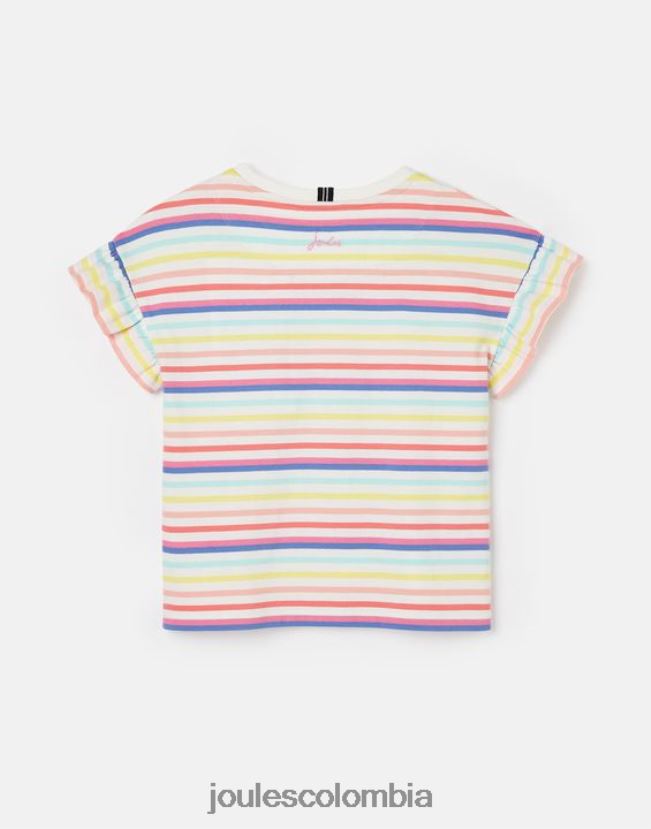 Joules vestir chicas camiseta volante manga corta frillside 2-12 años H0604R258 raya múltiple
