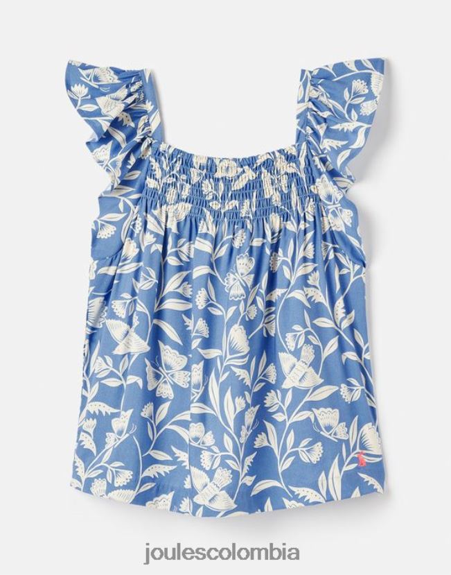 Joules vestir chicas nicola top fruncido 5-12 años H0604R271 mariposa azul