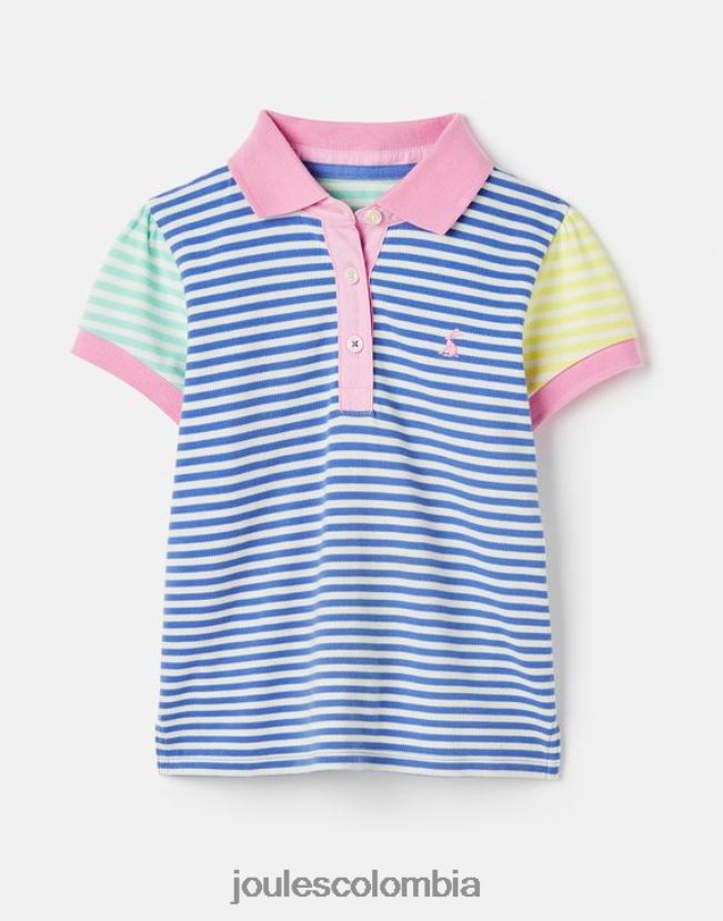 Joules vestir chicas polo rayas morgan 2-12 años H0604R255 raya múltiple azul