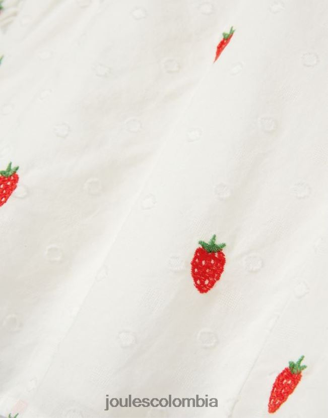 Joules vestir chicas top lauren tejido con volantes H0604R318 mancha de fresa