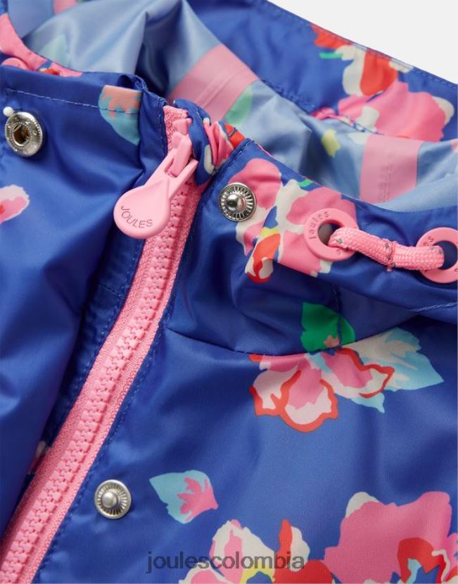 Joules vestir chicas chaqueta plegable golightly 2-12 años H0604R305 flores azules