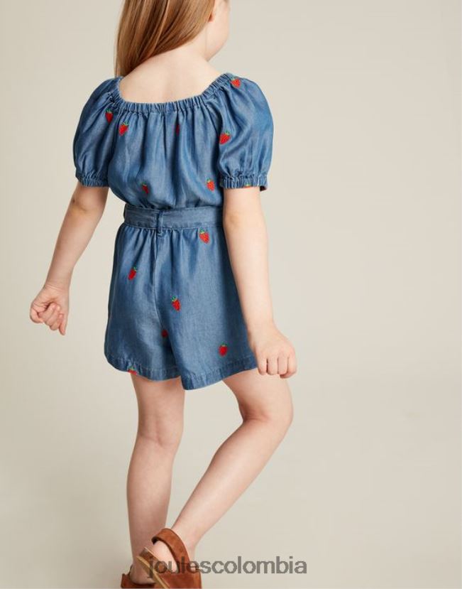 Joules vestir chicas mono betty con cuello cuadrado 2-12 años H0604R280 cambray fresa