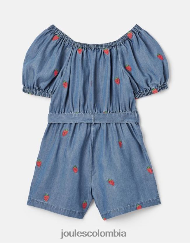 Joules vestir chicas mono betty con cuello cuadrado 2-12 años H0604R280 cambray fresa