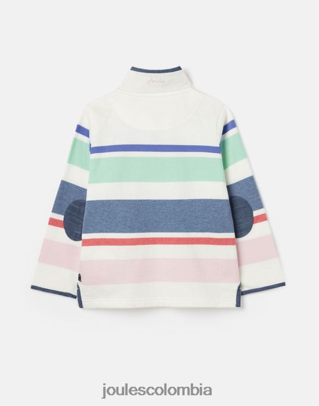 Joules vestir chicas sudadera con cuello alzado y rayas saunton 2-12 años H0604R320 crema multiraya