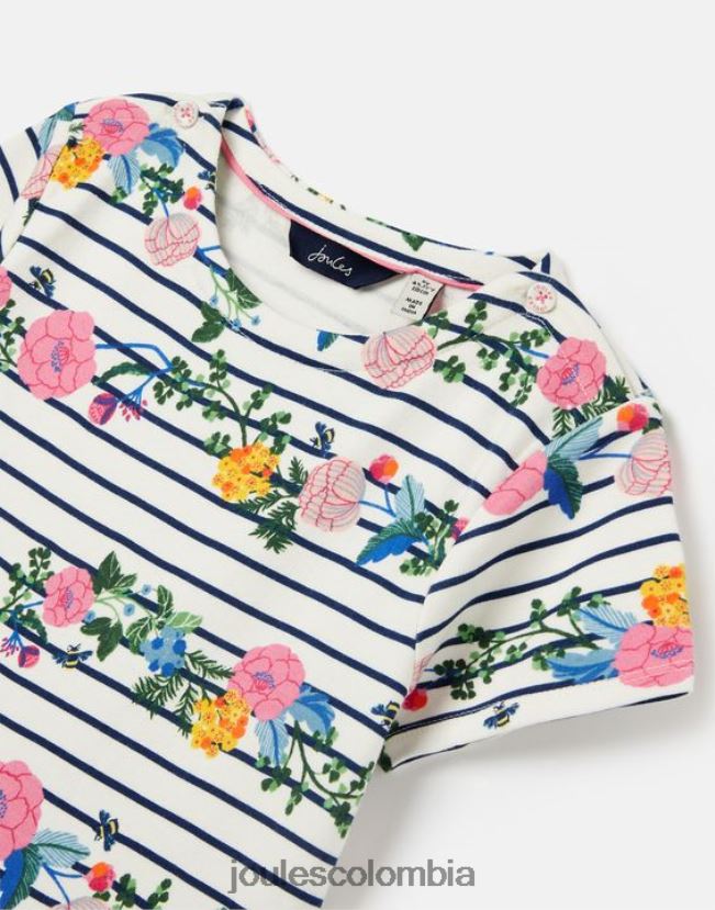 Joules vestir chicas vestido bretón de jersey harbour 2-12 años H0604R308 raya floral del puerto