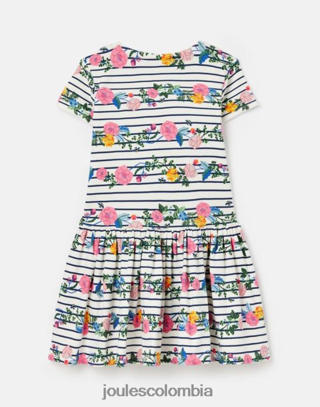 Joules vestir chicas vestido bretón de jersey harbour 2-12 años H0604R308 raya floral del puerto